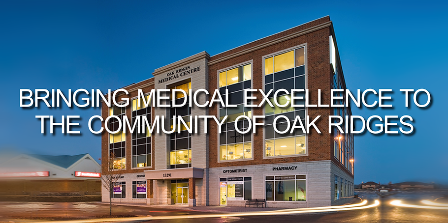 Oak Ridges Medical Centre building exterior at dusk